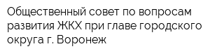 Общественный совет по вопросам развития ЖКХ при главе городского округа г Воронеж