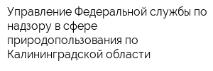 Управление Федеральной службы по надзору в сфере природопользования по Калининградской области