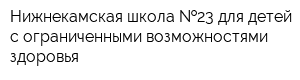 Нижнекамская школа  23 для детей с ограниченными возможностями здоровья