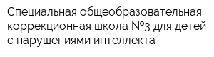 Специальная общеобразовательная коррекционная школа  3 для детей с нарушениями интеллекта