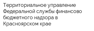 Территориальное управление Федеральной службы финансово-бюджетного надзора в Красноярском крае