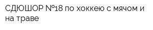 СДЮШОР  18 по хоккею с мячом и на траве