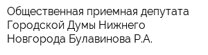 Общественная приемная депутата Городской Думы Нижнего Новгорода Булавинова РА