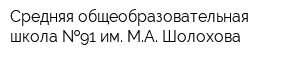 Средняя общеобразовательная школа  91 им МА Шолохова