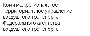 Коми межрегиональное территориальное управление воздушного транспорта Федерального агентства воздушного транспорта