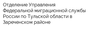 Отделение Управления Федеральной миграционной службы России по Тульской области в Зареченском районе