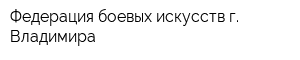 Федерация боевых искусств г Владимира