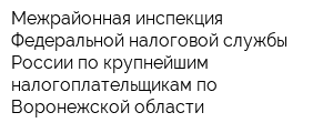 Межрайонная инспекция Федеральной налоговой службы России по крупнейшим налогоплательщикам по Воронежской области