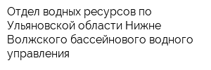 Отдел водных ресурсов по Ульяновской области Нижне-Волжского бассейнового водного управления