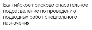 Балтийское поисково-спасательное подразделение по проведению подводных работ специального назначения