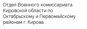 Отдел Военного комиссариата Кировской области по Октябрьскому и Первомайскому районам г Кирова