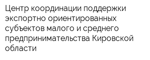 Центр координации поддержки экспортно-ориентированных субъектов малого и среднего предпринимательства Кировской области