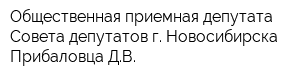 Общественная приемная депутата Совета депутатов г Новосибирска Прибаловца ДВ