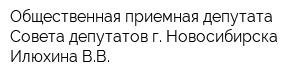 Общественная приемная депутата Совета депутатов г Новосибирска Илюхина ВВ