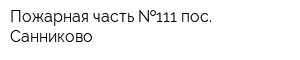 Пожарная часть  111 пос Санниково