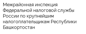 Межрайонная инспекция Федеральной налоговой службы России по крупнейшим налогоплательщикам Республики Башкортостан