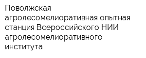 Поволжская агролесомелиоративная опытная станция Всероссийского НИИ агролесомелиоративного института