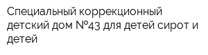 Специальный коррекционный детский дом  43 для детей-сирот и детей