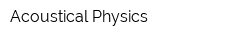 Acoustical Physics