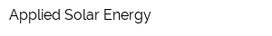 Applied Solar Energy
