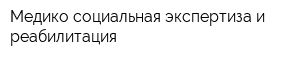 Медико-социальная экспертиза и реабилитация