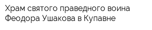 Храм святого праведного воина Феодора Ушакова в Купавне