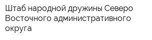 Штаб народной дружины Северо-Восточного административного округа