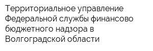 Территориальное управление Федеральной службы финансово-бюджетного надзора в Волгоградской области