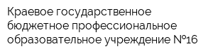 Краевое государственное бюджетное профессиональное образовательное учреждение  16