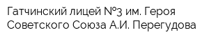 Гатчинский лицей  3 им Героя Советского Союза АИ Перегудова