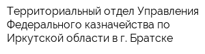 Территориальный отдел Управления Федерального казначейства по Иркутской области в г Братске