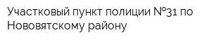 Участковый пункт полиции  31 по Нововятскому району
