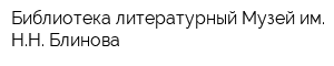 Библиотека-литературный Музей им НН Блинова