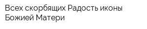Всех скорбящих Радость иконы Божией Матери