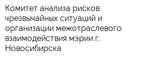 Комитет анализа рисков чрезвычайных ситуаций и организации межотраслевого взаимодействия мэрии г Новосибирска