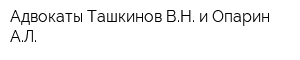 Адвокаты Ташкинов ВН и Опарин АЛ