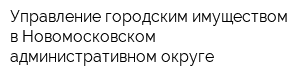 Управление городским имуществом в Новомосковском административном округе