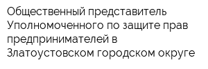 Общественный представитель Уполномоченного по защите прав предпринимателей в Златоустовском городском округе