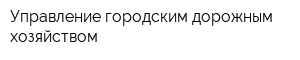 Управление городским дорожным хозяйством