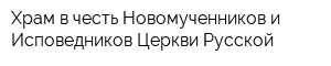Храм в честь Новомученников и Исповедников Церкви Русской
