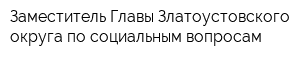Заместитель Главы Златоустовского округа по социальным вопросам
