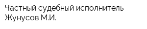 Частный судебный исполнитель Жунусов МИ