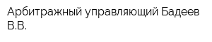 Арбитражный управляющий Бадеев ВВ