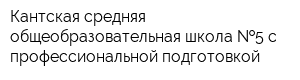 Кантская средняя общеобразовательная школа  5 с профессиональной подготовкой