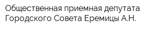 Общественная приемная депутата Городского Совета Еремицы АН