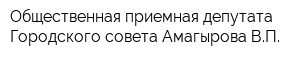 Общественная приемная депутата Городского совета Амагырова ВП
