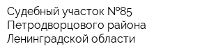Судебный участок  85 Петродворцового района Ленинградской области