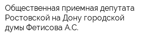 Общественная приемная депутата Ростовской-на-Дону городской думы Фетисова АС