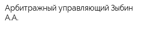 Арбитражный управляющий Зыбин АА