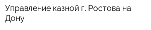 Управление казной г Ростова-на-Дону